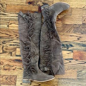 Over the Knee Nude Boots - size 8